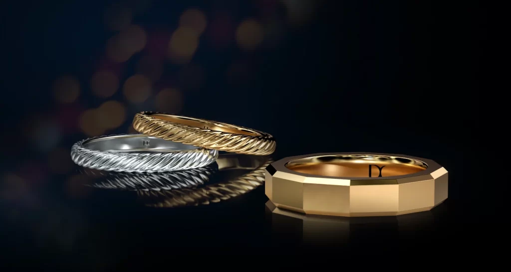 The current image has no alternative text. The file name is: Yellow_and_white_gold_men_s_wedding_bands_on_a_black_background.webp